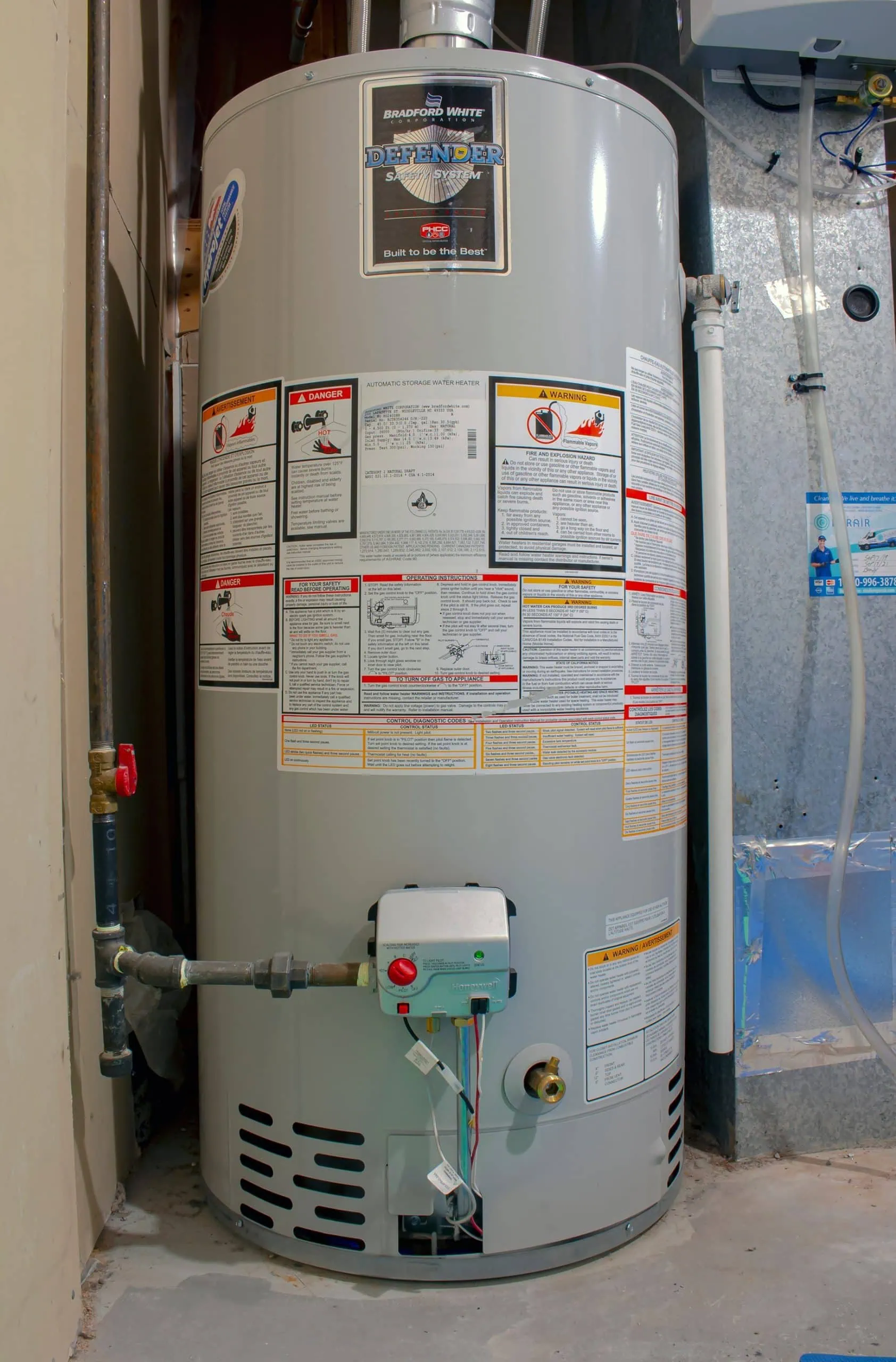 Modern water heater installed in a residential home