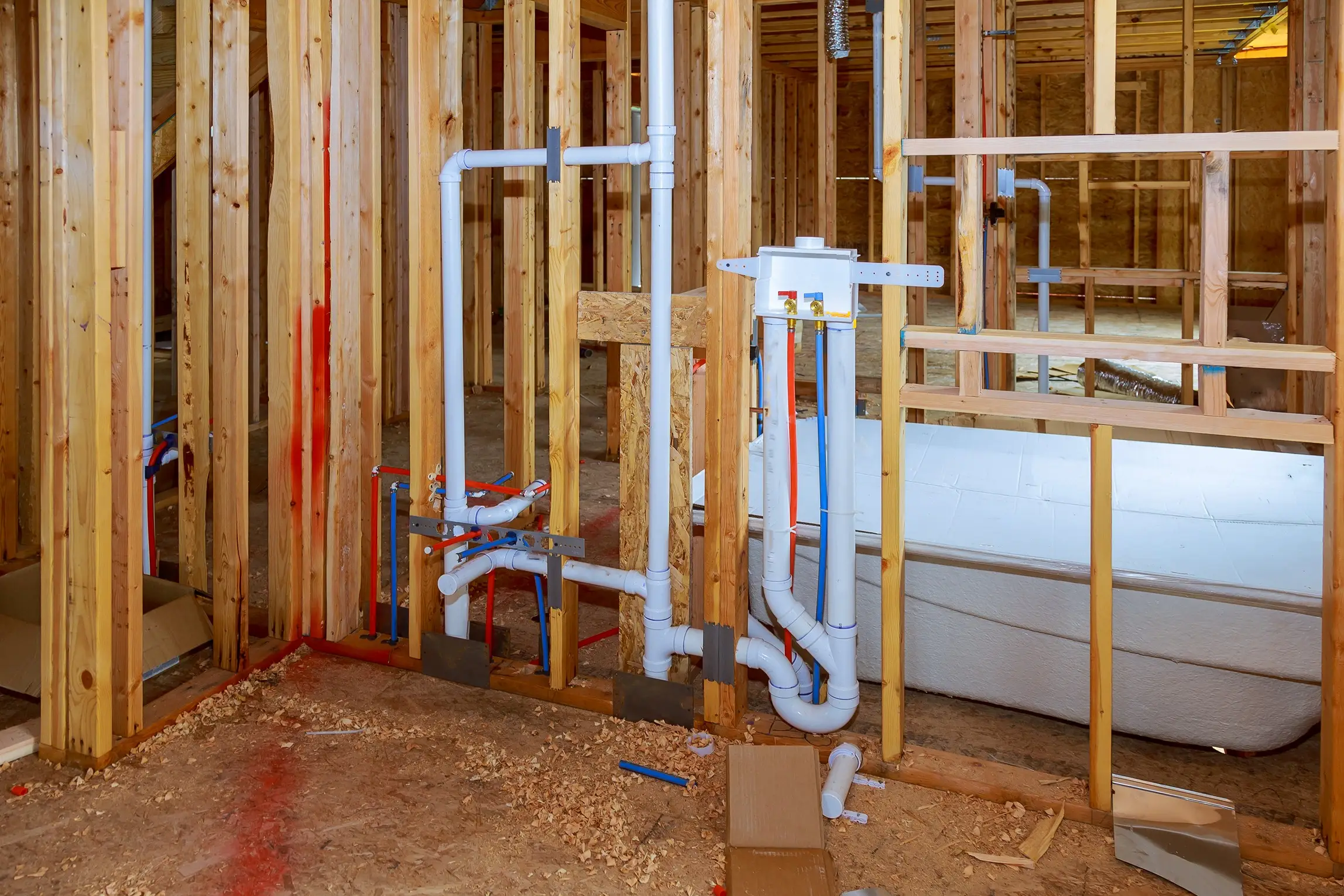 New construction plumbing installation in Chesterton Indiana
